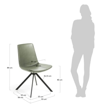 Καρέκλα Zeva, πράσινο - μεγέθη