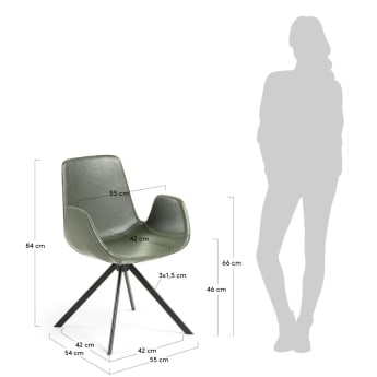 Καρέκλα Yolanda, πράσινο - μεγέθη