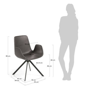 Yolanda chair dark brown - rozmiary