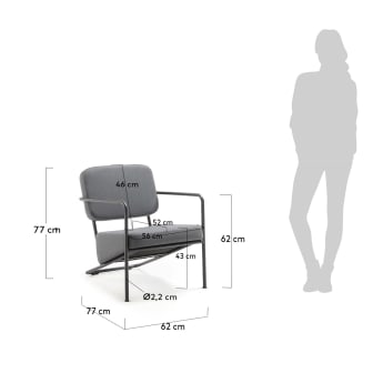 Graphite Chrissy armchair - sizes