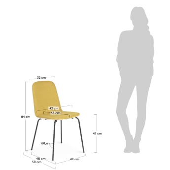 Mustard Canele chair - sizes