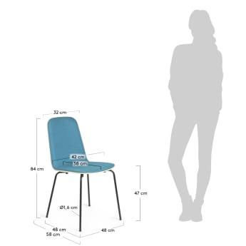 Cadeira Canele azul - tamanhos