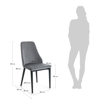 Rosie chair grey velvet - sizes