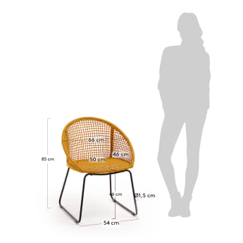 Sandrine Stuhl senfgelbes Seil und verzinkter Stahl - Größen