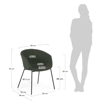 Καρέκλα Yvette, πράσινο - μεγέθη