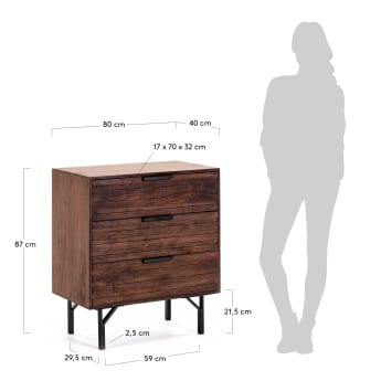 Atalia chest of drawers 80 x 87 cm - sizes