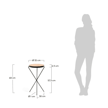 Stolik pomocniczy Ayumi Ø 32 cm - rozmiary