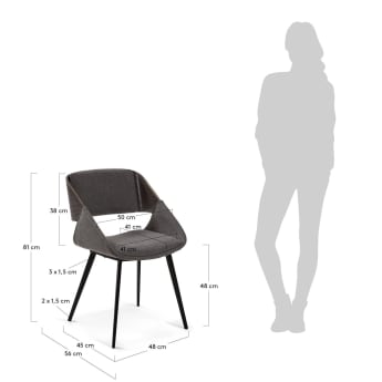 Chair Herrick dark grey - sizes