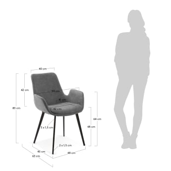 Chair Hermann graphite - sizes