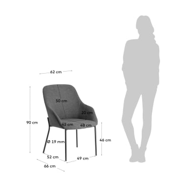 Futura fauteuil donkergrijs - maten