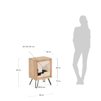 Kenelly 40 x 60 cm bedside table - sizes