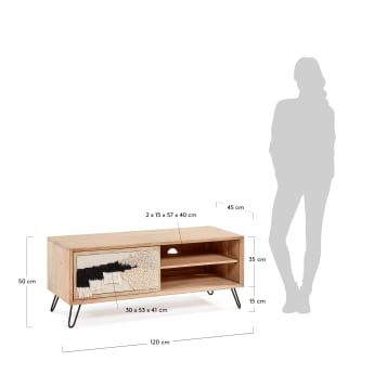 Meuble TV Kenelly 120 x 50 cm - dimensions
