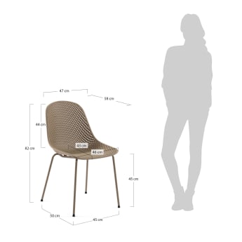 Chaise de jardin Quinby beige - dimensions