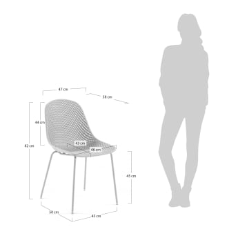 Chaise de jardin Quinby blanche - dimensions