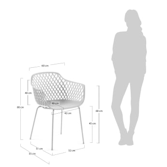 Chaise de jardin Quinn blanche - dimensions