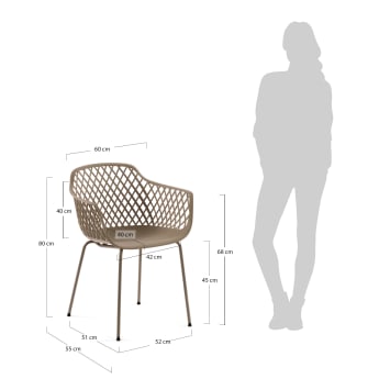 Chaise de jardin Quinn beige - dimensions