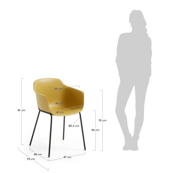 Krzesło Khasumi musztardowe - rozmiary
