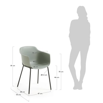 Cadira Khasumi gris - mides