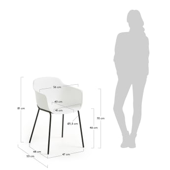 Chaise Khasumi blanc - dimensions