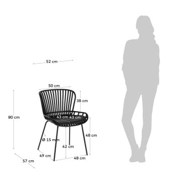 Krzesło ogrodowe Surpik czarne - rozmiary
