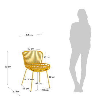 Cadeira Surpik mostarda - tamanhos