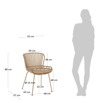 Krzesło Surpik beżowe - rozmiary