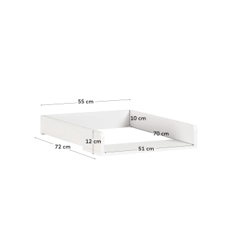 Przewijak Nunila DM biały 72 x 55 cm FSC 100% - rozmiary