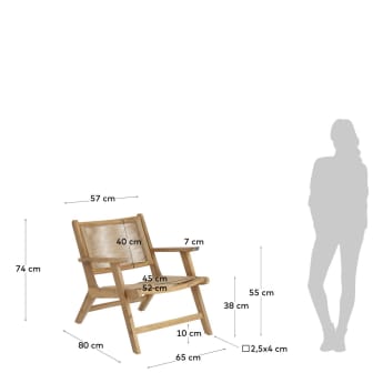 Fotel Geralda lite drewno akacjowe z naturalnym wykończeniem FSC 100% - rozmiary