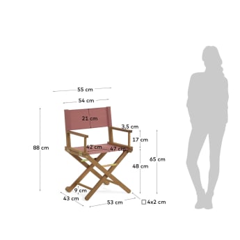 Składane krzesło ogrodowe Dalisa z lite drewna akacjowego FSC 100% teracota - rozmiary