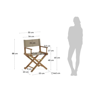 Cadira plegable d'exterior Dalisa verd i fusta massissa acàcia FSC 100% - mides