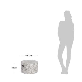 Jenell runder Outddor Couchtisch aus Terrazzo weiß Ø 52 cm - Größen