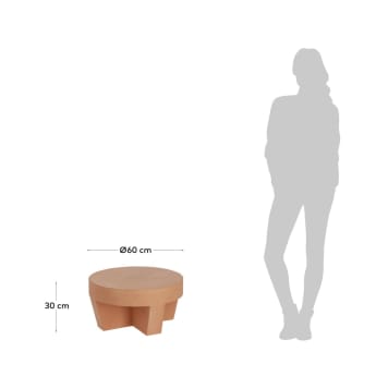 Mesa de centro Vilena de terracota de Ø 60 cm - tamanhos