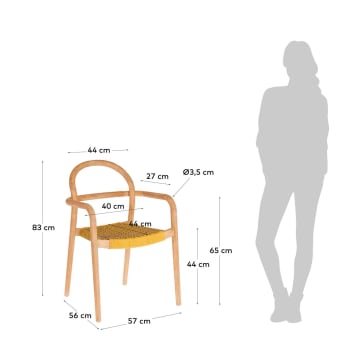 Cadeira Sheryl mostarda marmoreado - tamanhos