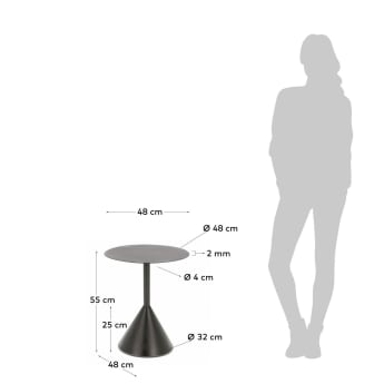 Stolik pomocniczy Yinan Ø 48 cm negro - rozmiary