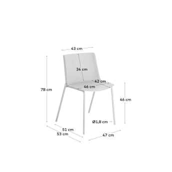 Hannia grey chair - sizes