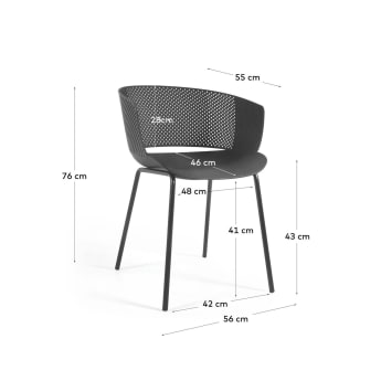 Yeray black garden chair - sizes