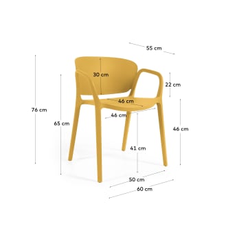 Ania stackable yellow garden chair - sizes