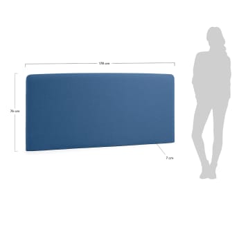 Testiera letto Dyla 178 x 76 cm blu scuro - dimensioni