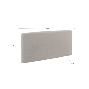 Dyla headboard with removable cover in grey bouclé, for 160 cm beds - sizes