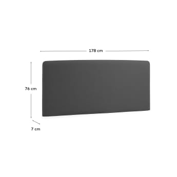 Bettkopfteil Dyla mit abnehmbarem Bezug in Schwarz für Bett von 160 cm - Größen