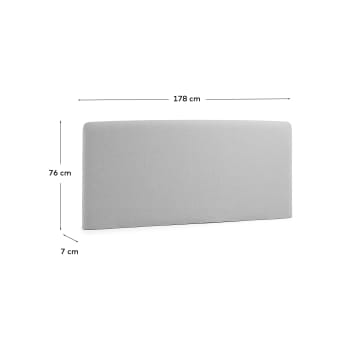 Dyla hoofdbord met afneembare hoes in grijs, voor bedden van 160 cm - maten