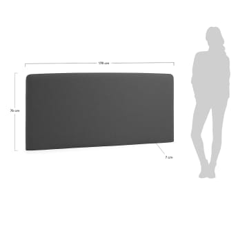 Pokrowiec na zagłówek Dyla czarny na łóżko 160 cm - rozmiary