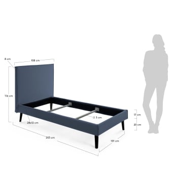 Bed Venla 90 x 190cm blue - sizes