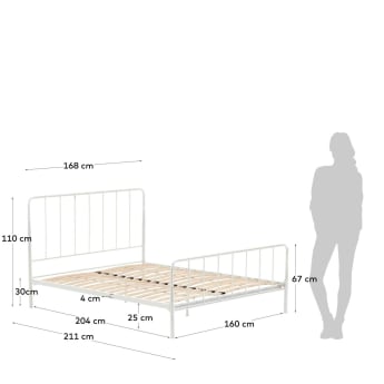 Naomy 160 x 200 cm white bed - sizes
