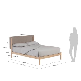 Shayndel bed made from solid rubber wood, for a 160 x 200 cm mattress - sizes