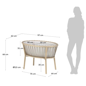 Leonela ash wood bassinet 97 x 62 cm FSC 100% - sizes