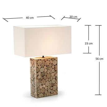 Lampe de table Tangor - dimensions