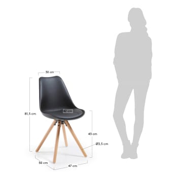 Black and natural Ralf chair - sizes