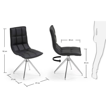 Draco chair, black - sizes