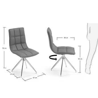 Draco chair, grey - sizes